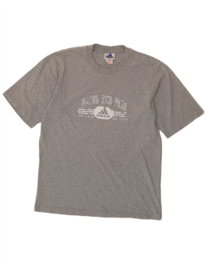 T-shirt grafica da uomo ADIDAS Top piccola in cotone grigio