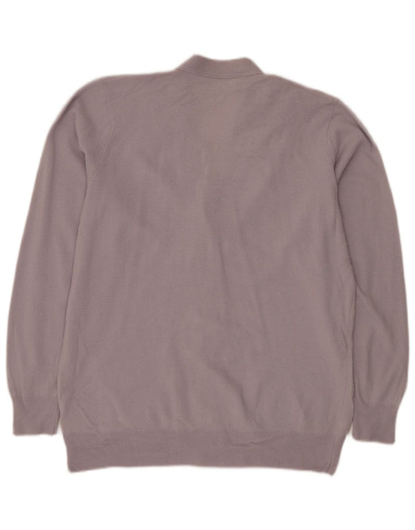 Maglione cardigan da donna Jaeger UK 14 Lana d'agnello viola medio