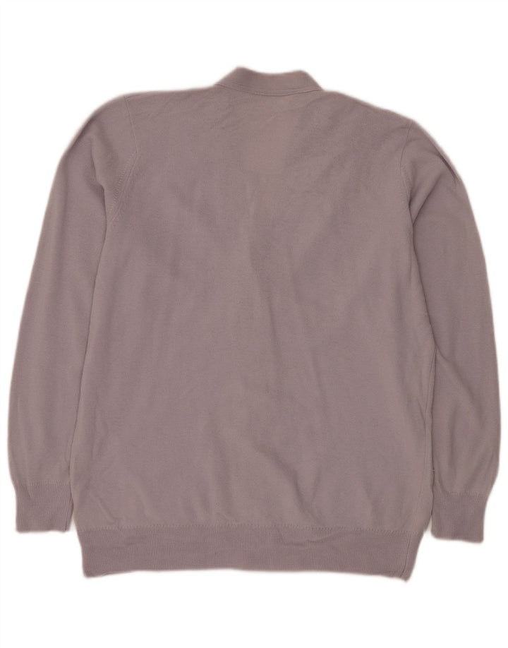 Maglione cardigan da donna Jaeger UK 14 Lana d'agnello viola medio