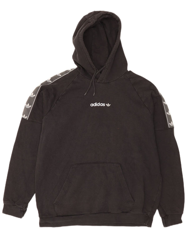 Felpa con cappuccio grafica da uomo Adidas XL in cotone nero