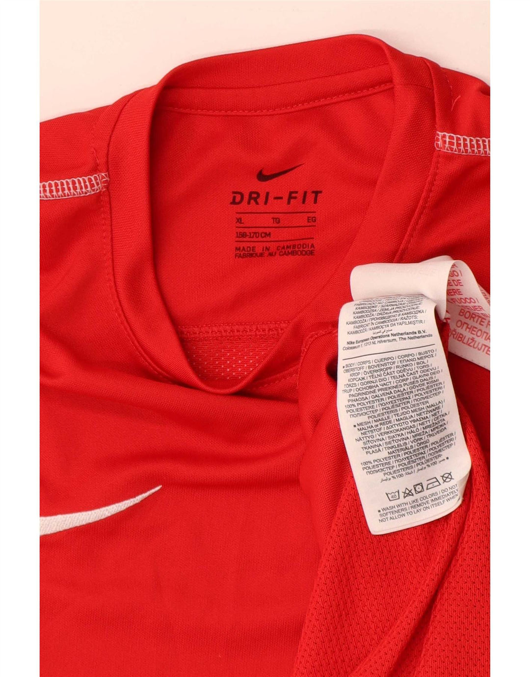 T-shirt Nike Ragazzo Dri Fit Top 13-14 anni XL Rosso Poliestere