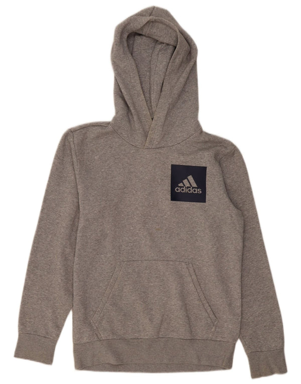 Maglione con cappuccio grafico da uomo ADIDAS piccolo in cotone grigio