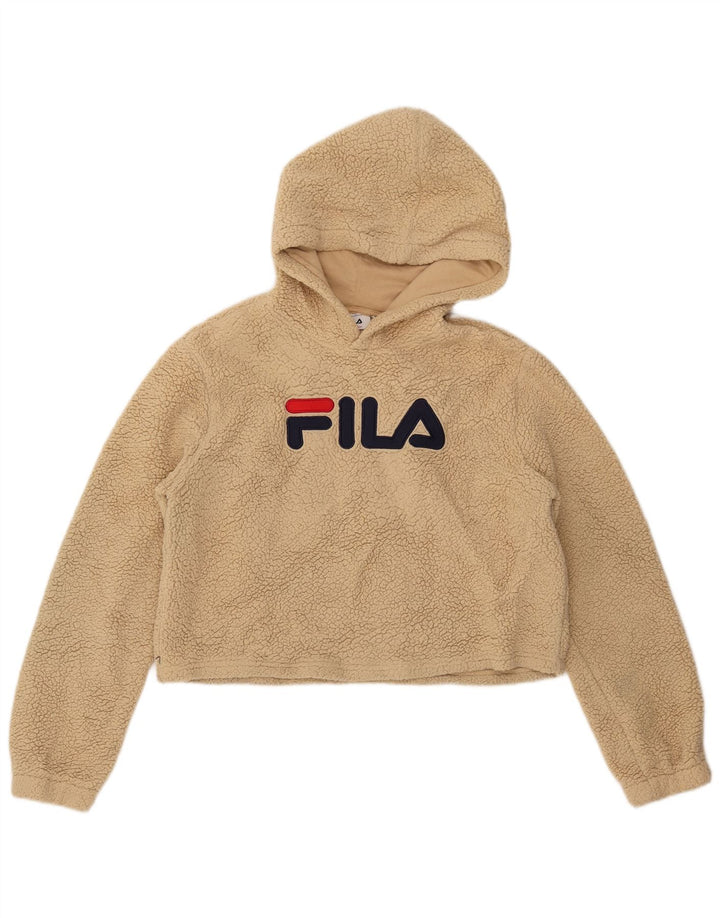 Maglione in pile grafico da donna FILA UK 16 Large Beige Poliestere