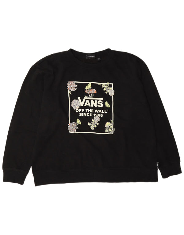 Felpa grafica da donna Vans UK 18 XL cotone floreale nero