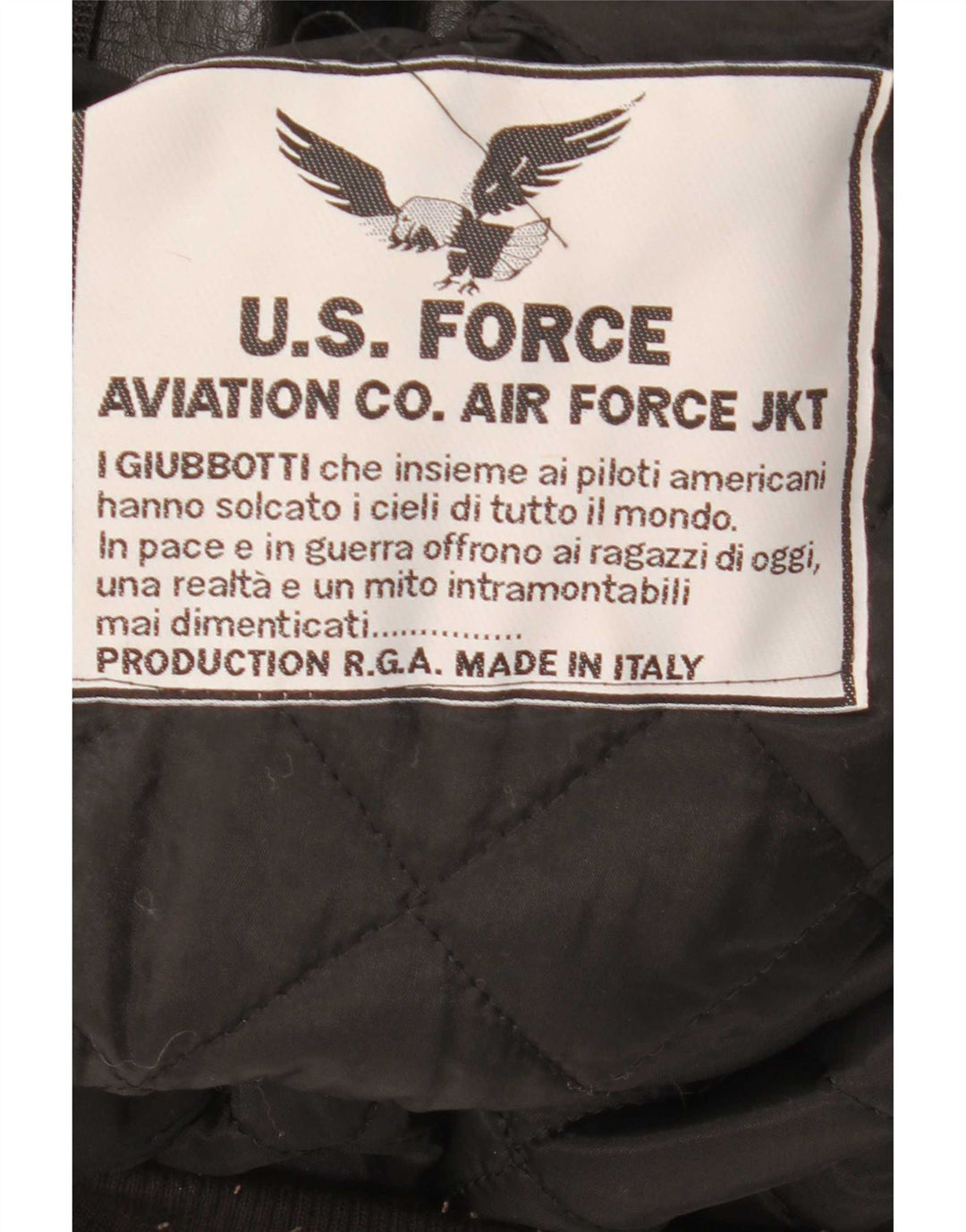 Giacca da aviatore di volo grafica da uomo dell'aeronautica americana UK 42 XL nera