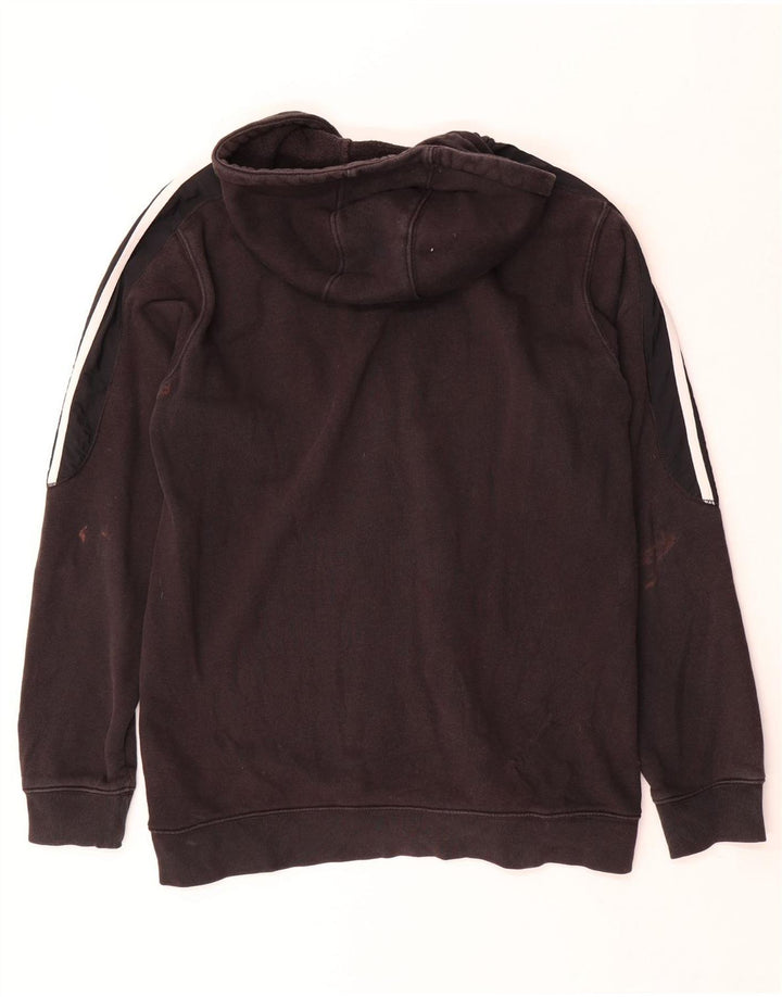 Maglione con cappuccio e zip Adidas da uomo in cotone nero medio