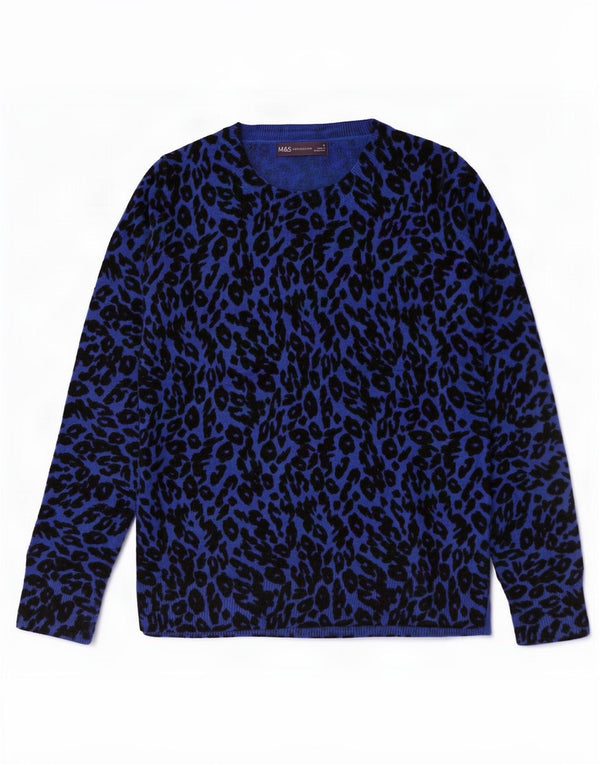 Maglione maglione con scollo a barca da donna Marks & Spencer UK 8 piccolo blu navy