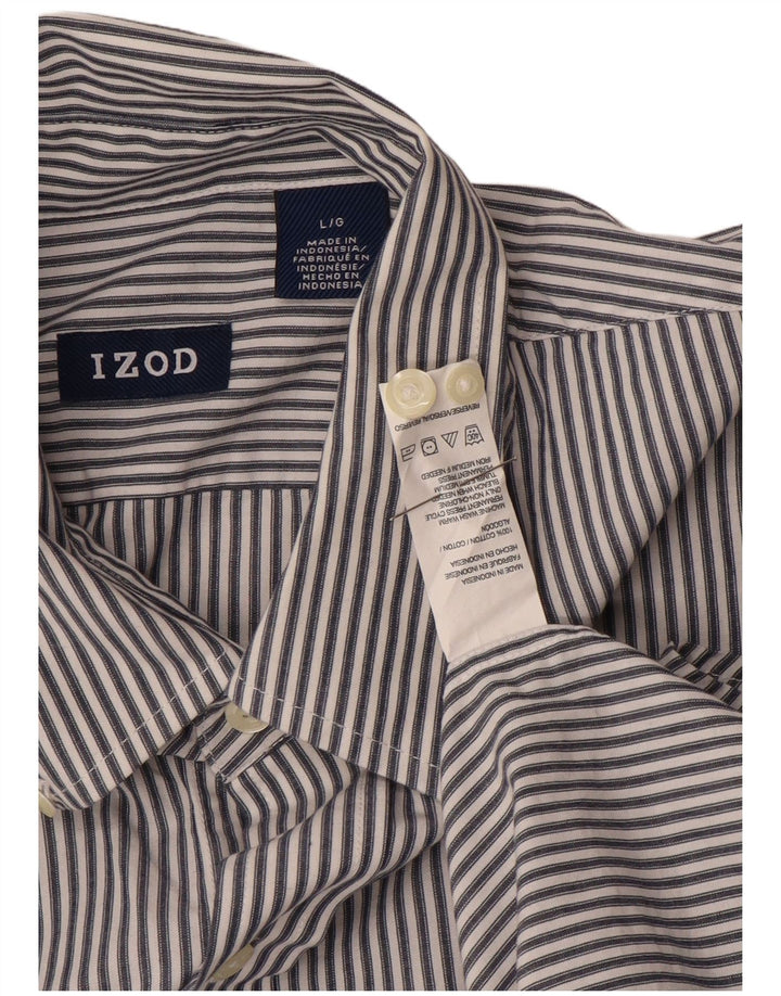 Camicia da uomo IZOD grande in cotone gessato blu navy