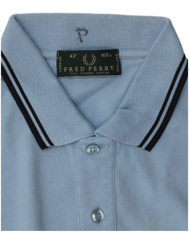 Polo da uomo FRED PERRY in cotone blu medio