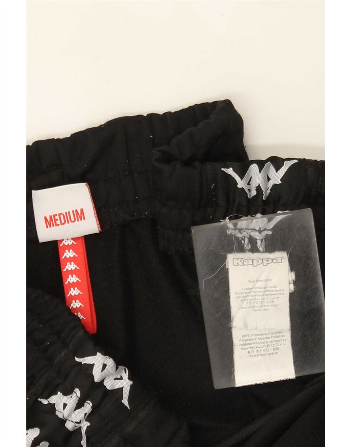 Pantaloni da tuta con grafica Kappa da uomo Joggers medio poliestere nero