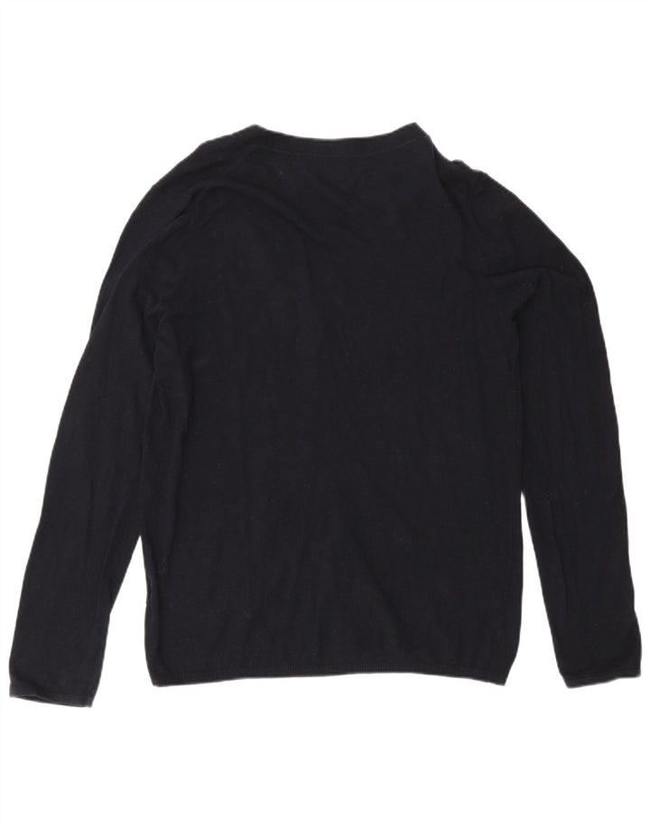 Maglione cardigan da uomo Reiss piccolo in cotone nero