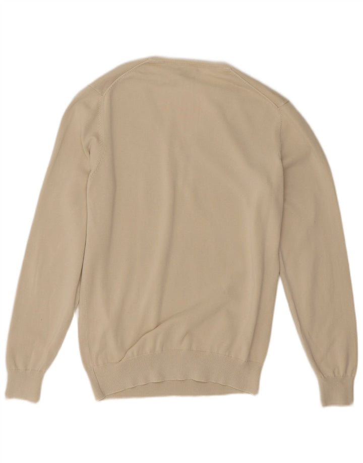 Maglione da uomo con scollo a V Massimo Dutti in cotone beige medio