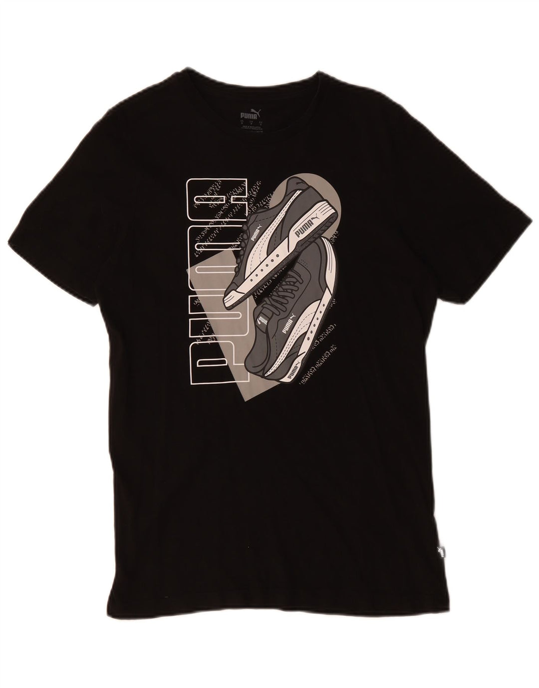 T-shirt grafica da uomo Puma Top Small in cotone nero