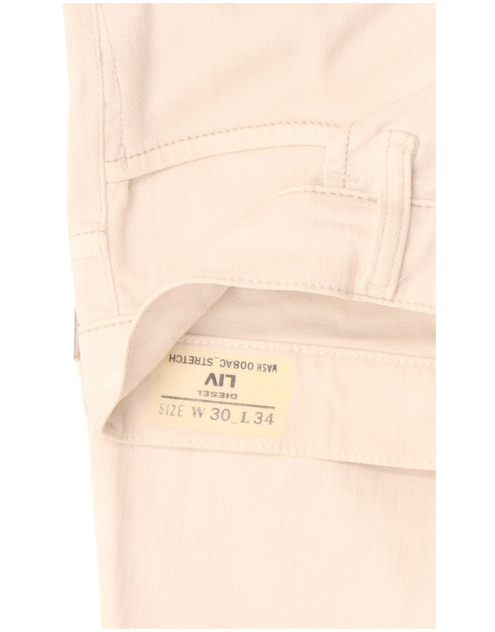 Jeans slim da donna Diesel Liv W30 L30 cotone bianco