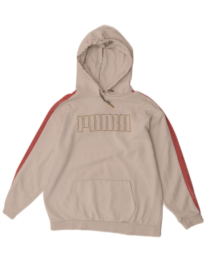 Felpa con cappuccio grafica da donna Puma UK 14 Medium White Colourblock