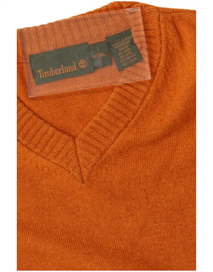 Maglione da uomo con scollo a V TIMBERLAND piccolo in lana arancione