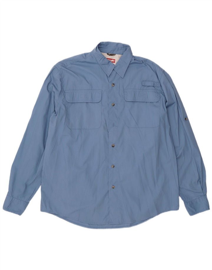 Camicia da uomo Wrangler grande in cotone blu