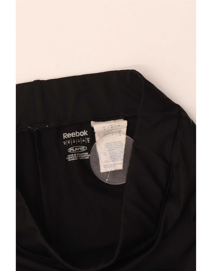 Leggings Reebok Donna Capri UK 12 Medium Nero Poliestere