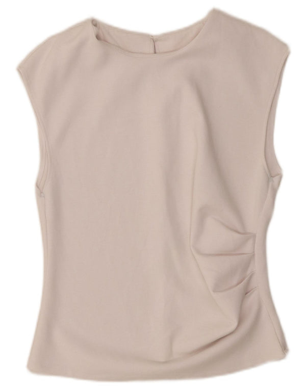 Top corto senza maniche da donna Zara, taglia UK 14, grande, bianco