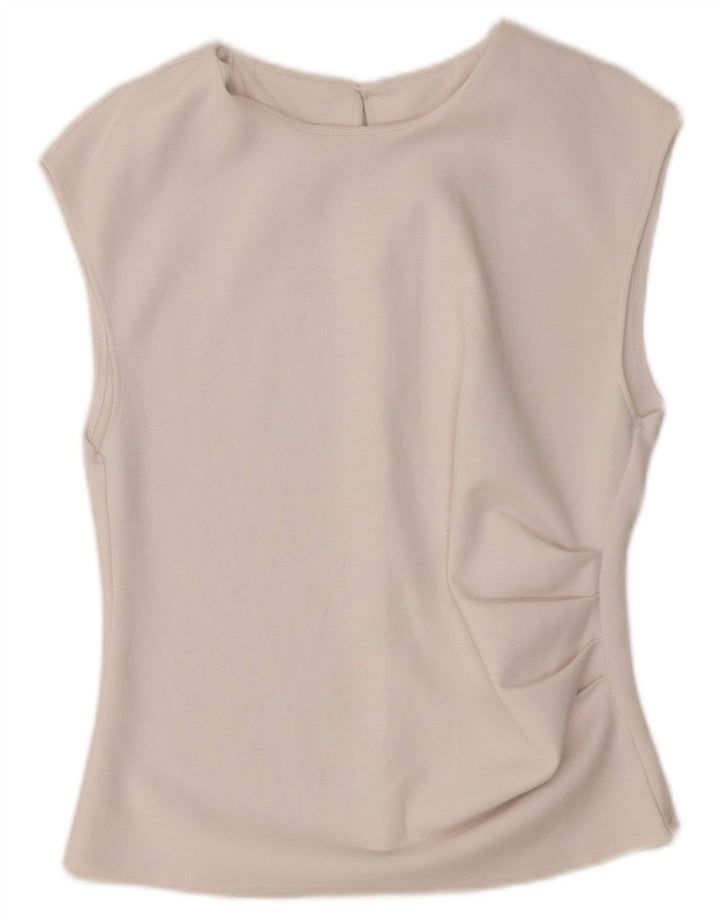 Top corto senza maniche da donna Zara, taglia UK 14, grande, bianco