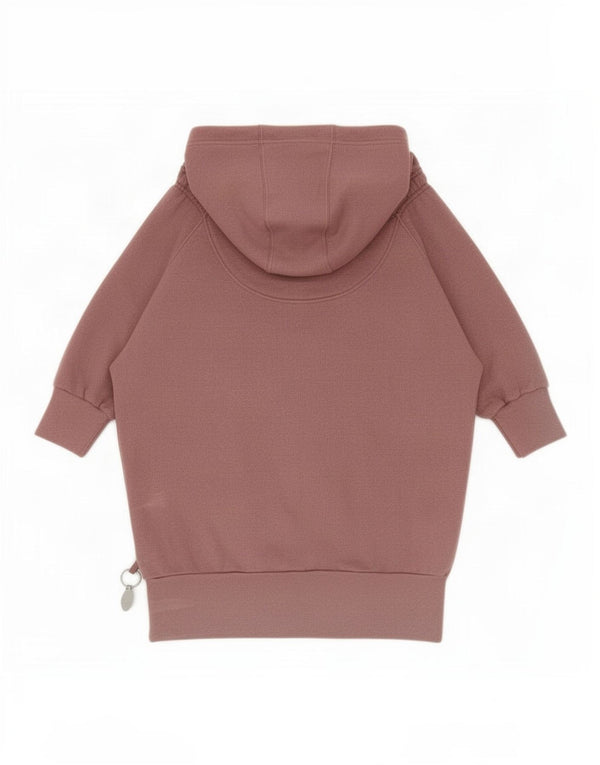 Felpa con cappuccio oversize a maniche corte da donna Adidas UK 14 Marrone medio