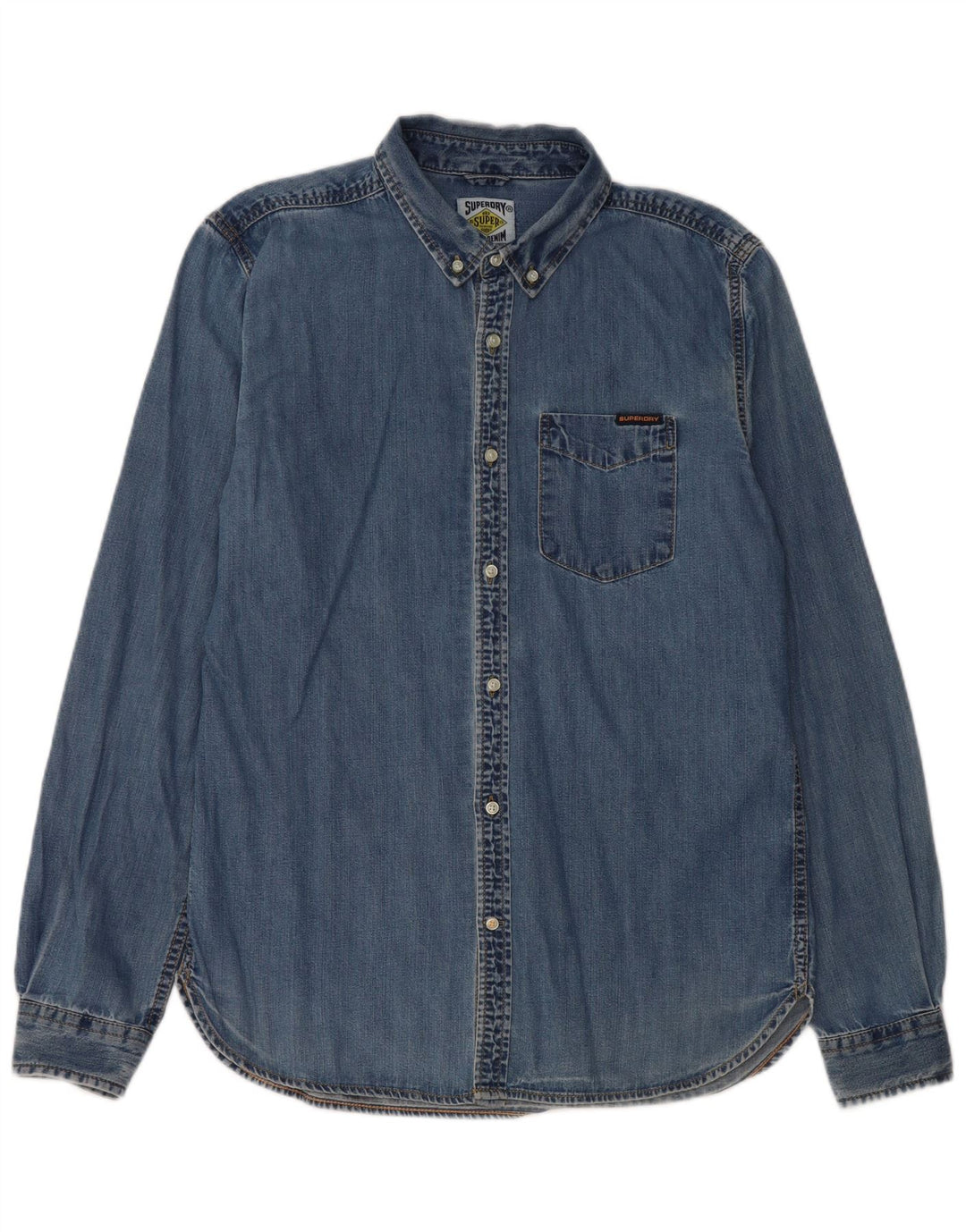 Camicia di jeans da uomo Superdry XL in cotone blu