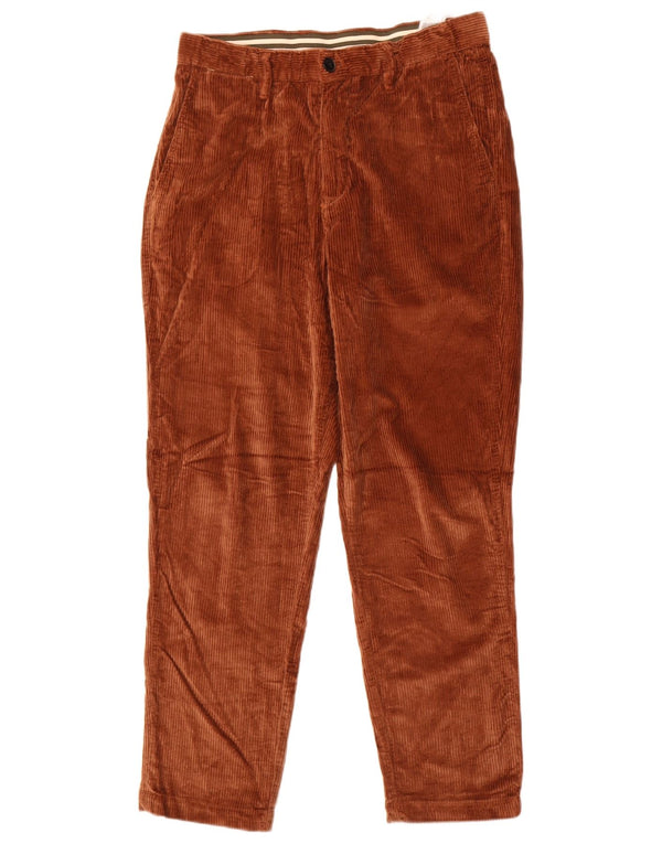 Pantaloni slim in velluto a coste da uomo Zara EU 40 medio W31 L28 cotone marrone