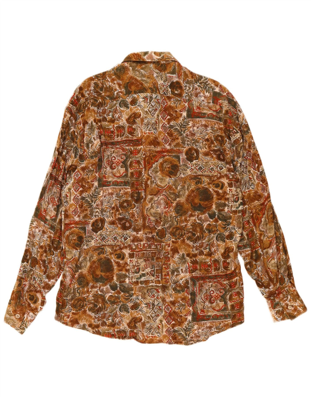 Camicia Vintage Uomo Large in Viscosa Marrone