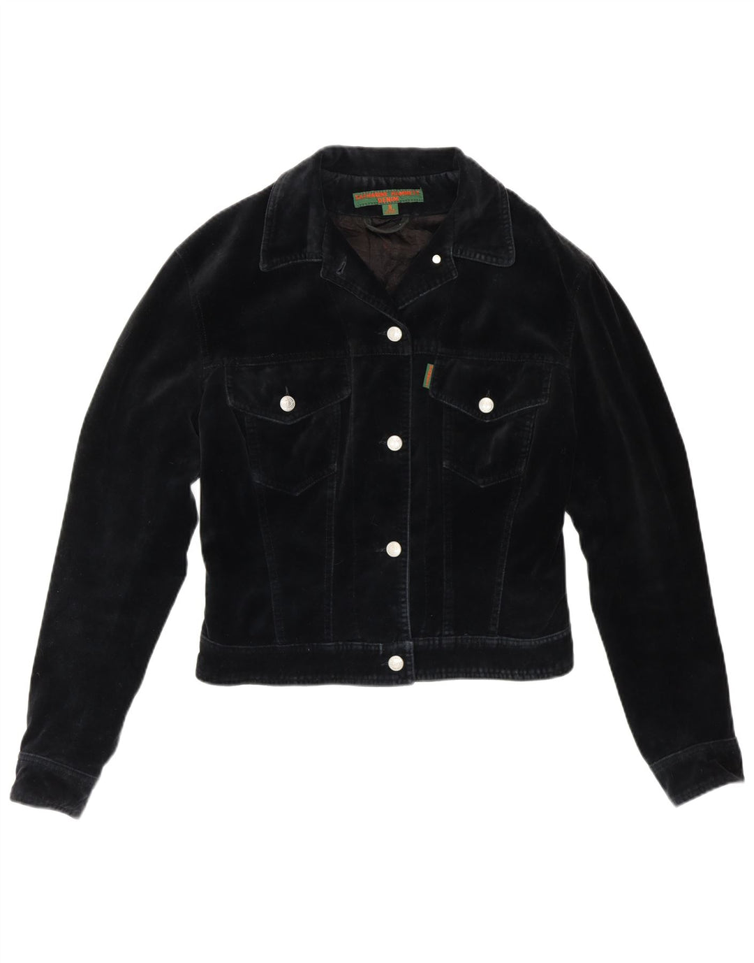 Giubbotto bomber corto da donna Katharine Hammett UK 8 piccolo cotone blu navy