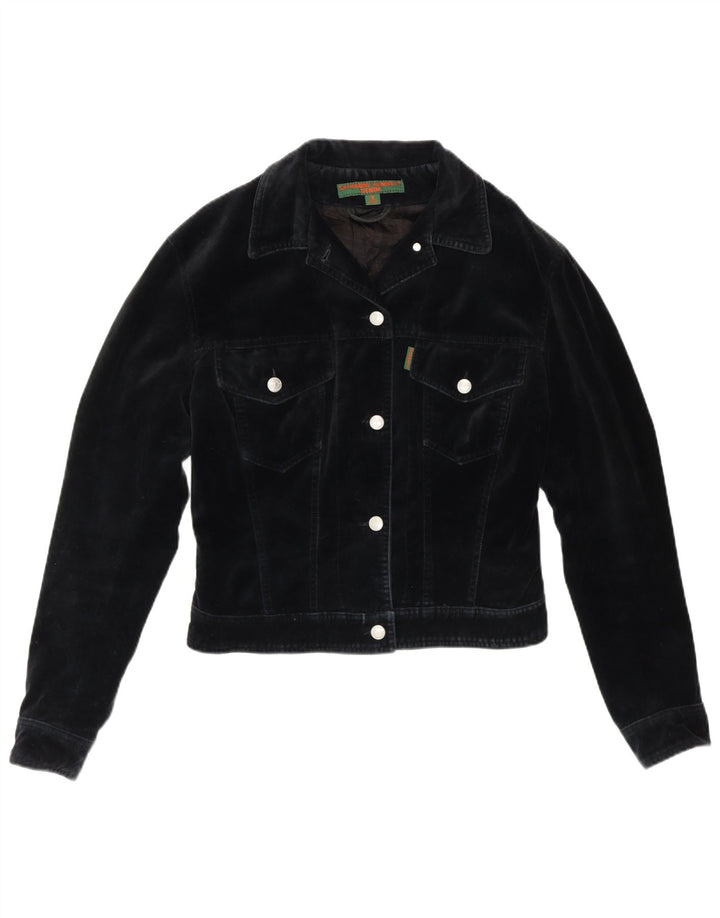 Giubbotto bomber corto da donna Katharine Hammett UK 8 piccolo cotone blu navy