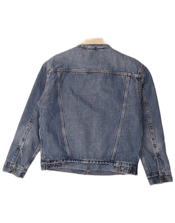 Levi's Giacca Sherpa in denim oversize da donna UK 10 Small Cotone blu