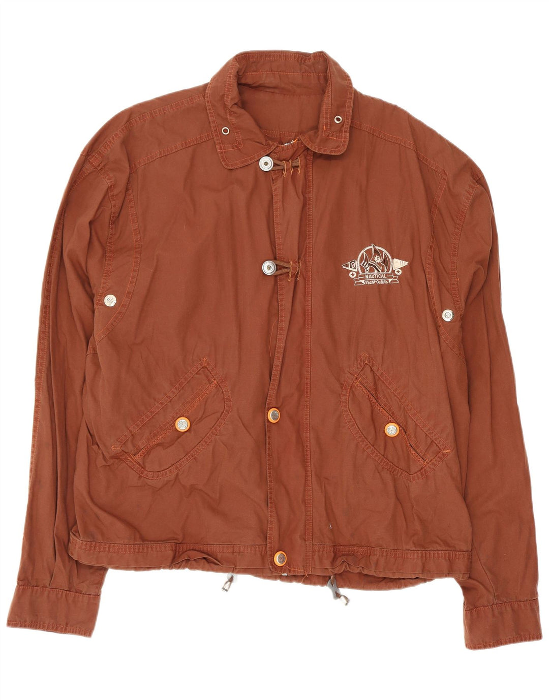 Giacca utility da yachting vintage da uomo UK 40 grande marrone