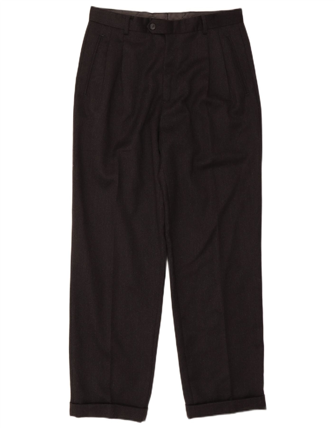 Pantaloni da abito da uomo COMERO con pegging IT 48 Medium W30 L30 Lana nera