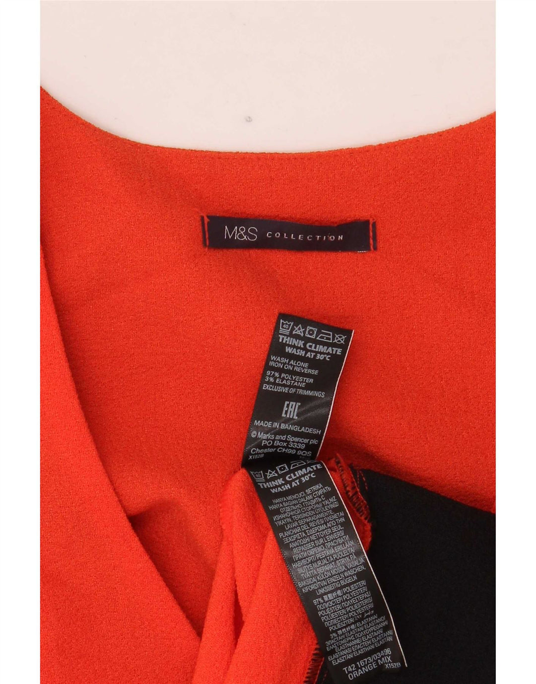 Abito a trapezio da donna Marks & Spencer UK 10 Small Orange Colourblock