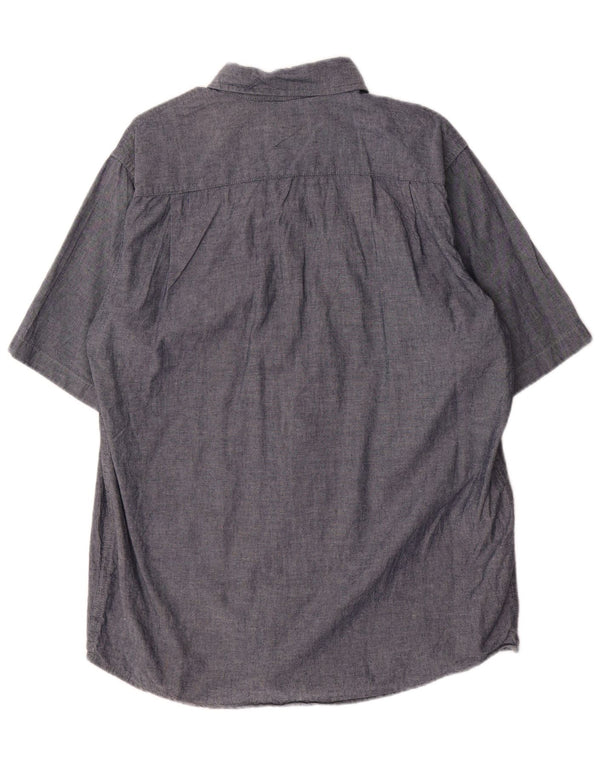 Camicia a maniche corte da uomo Wrangler in cotone blu navy medio