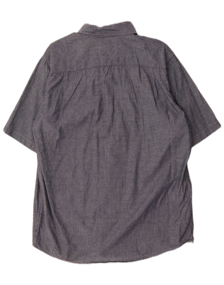 Camicia a maniche corte da uomo Wrangler in cotone blu navy medio