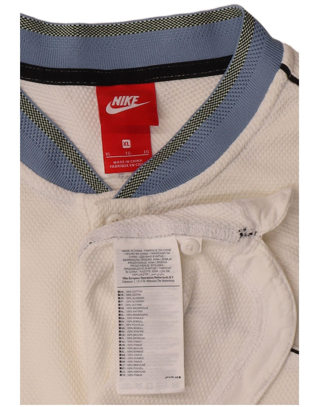 Polo Nike da uomo XL in cotone bianco