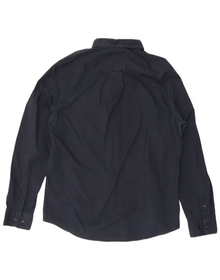 Camicia da uomo Penguin Large in cotone blu navy