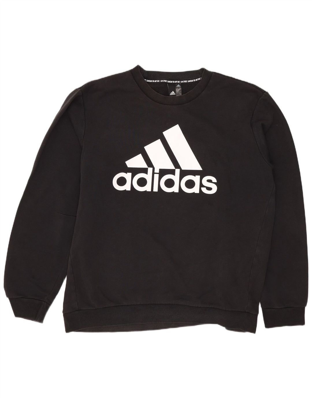 Felpa grafica da uomo ADIDAS maglione XL cotone nero
