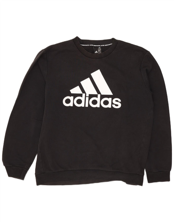 Felpa grafica da uomo ADIDAS maglione XL cotone nero