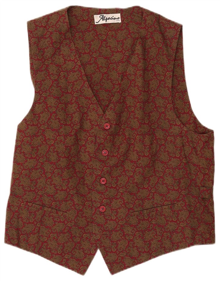 Gilet da uomo vintage grande kaki Paisley