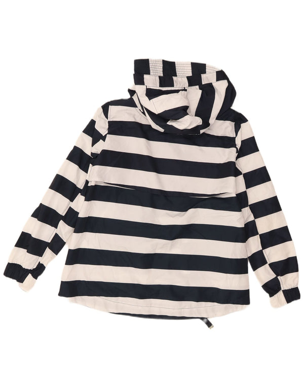 Giacca a vento con cappuccio da donna Zara UK 16 grande a righe blu navy