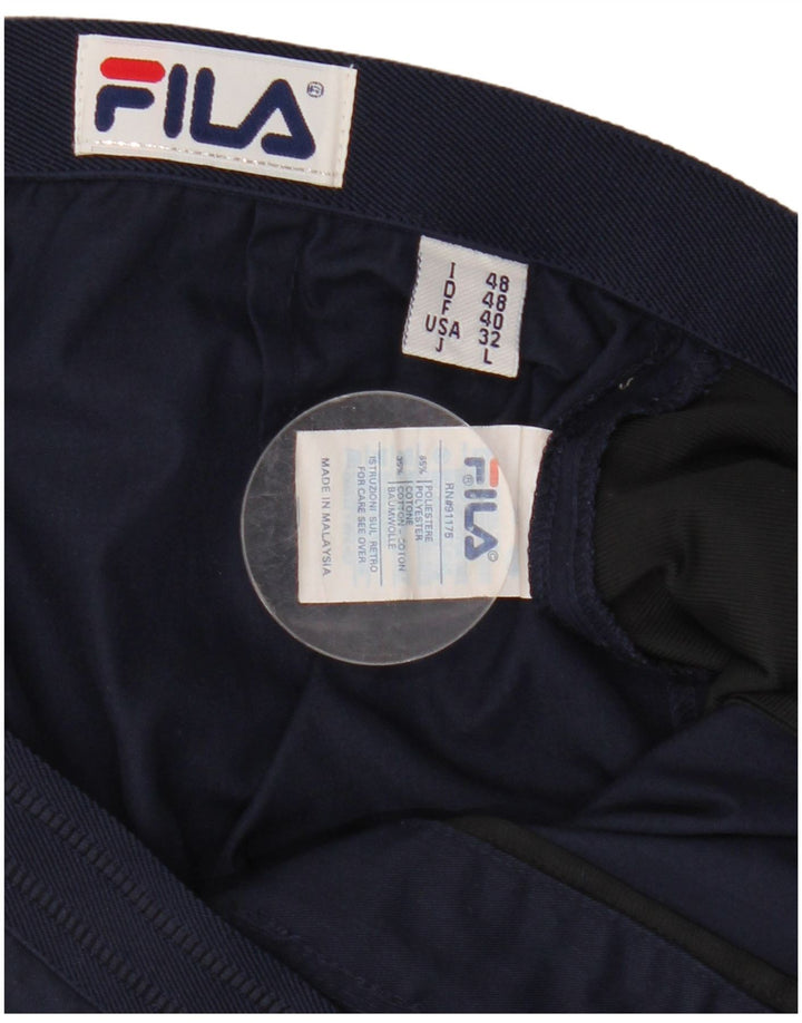 Pantaloncini chino con pegging da uomo Fila IT 48 Medium W32 poliestere blu navy