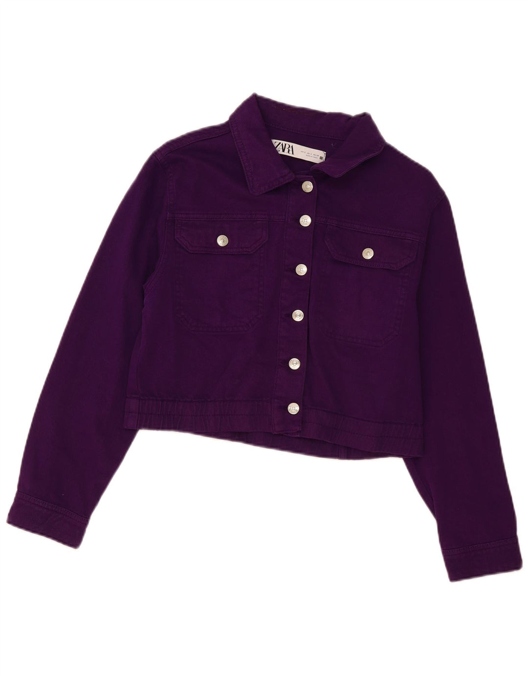 Giacca di jeans corta Zara da donna UK 10 piccola viola