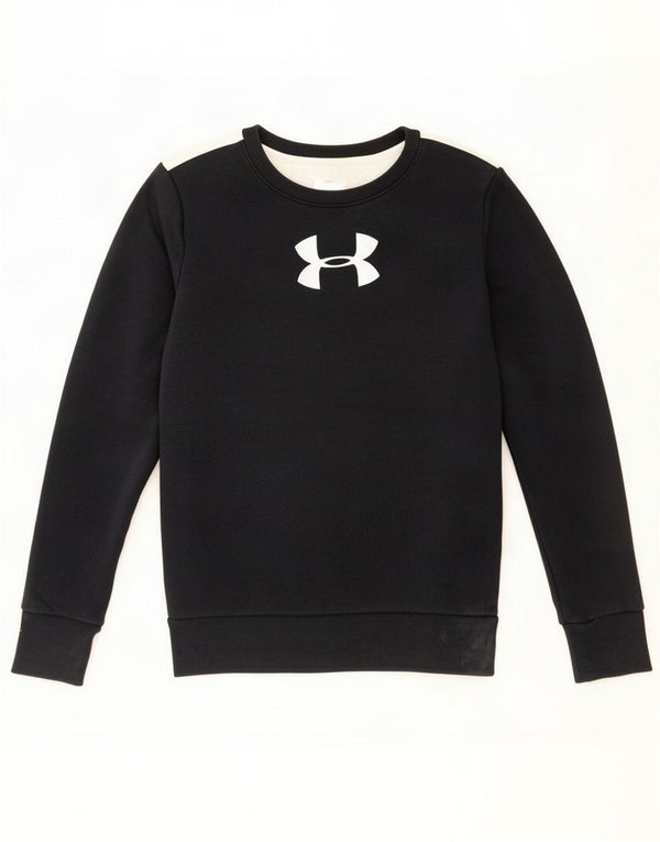 Under Armour Mens Graphic Sweatshirt Jumper XS Black Colourblock Cotton