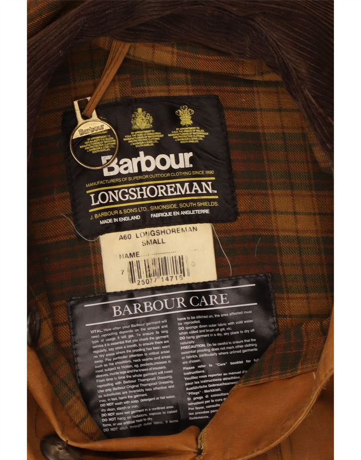 Barbour Mens Longshoreman Pullover con cappuccio Giacca cerata UK 36 Small Marrone