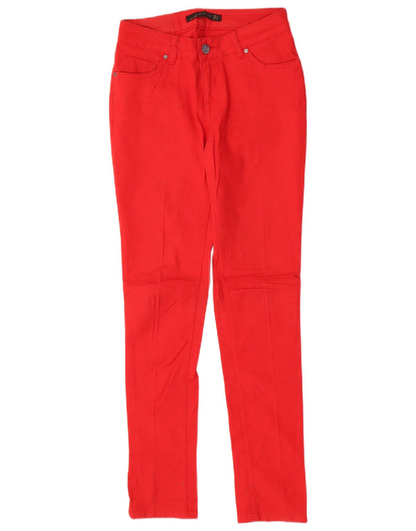 Pantaloni casual skinny da donna Zara EU 38 Small W28 L31 Cotone rosso
