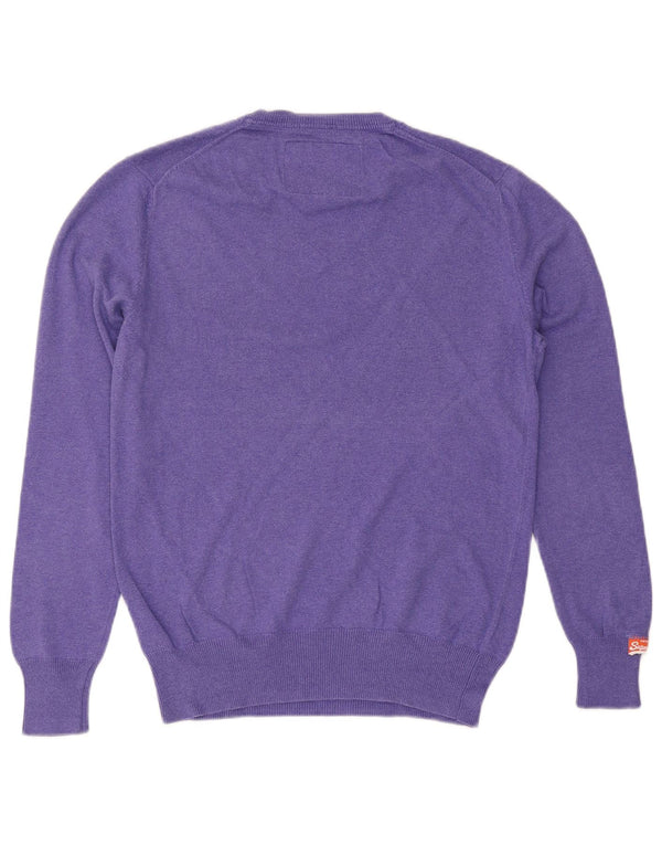 Maglione da donna con scollo a V SUPERDRY UK 14 Cotone viola medio