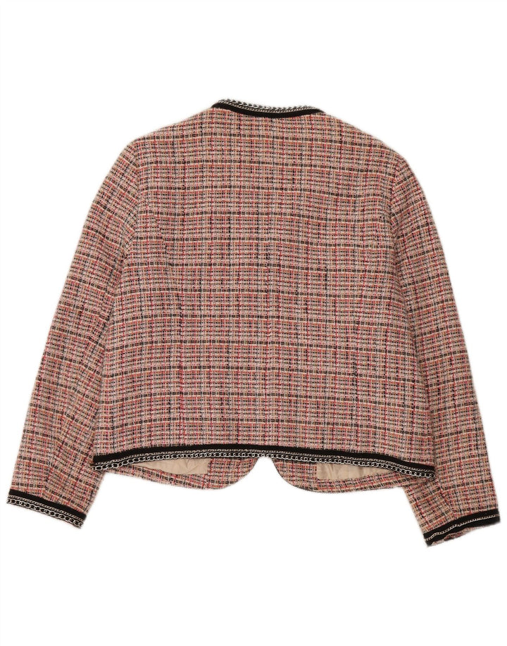 Giacca blazer da donna Zara UK 18 XL cotone a quadri rosa