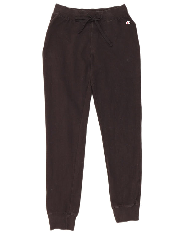 Champion Womens Tracksuit Trousers Joggers UK 4 XS Black Cotton